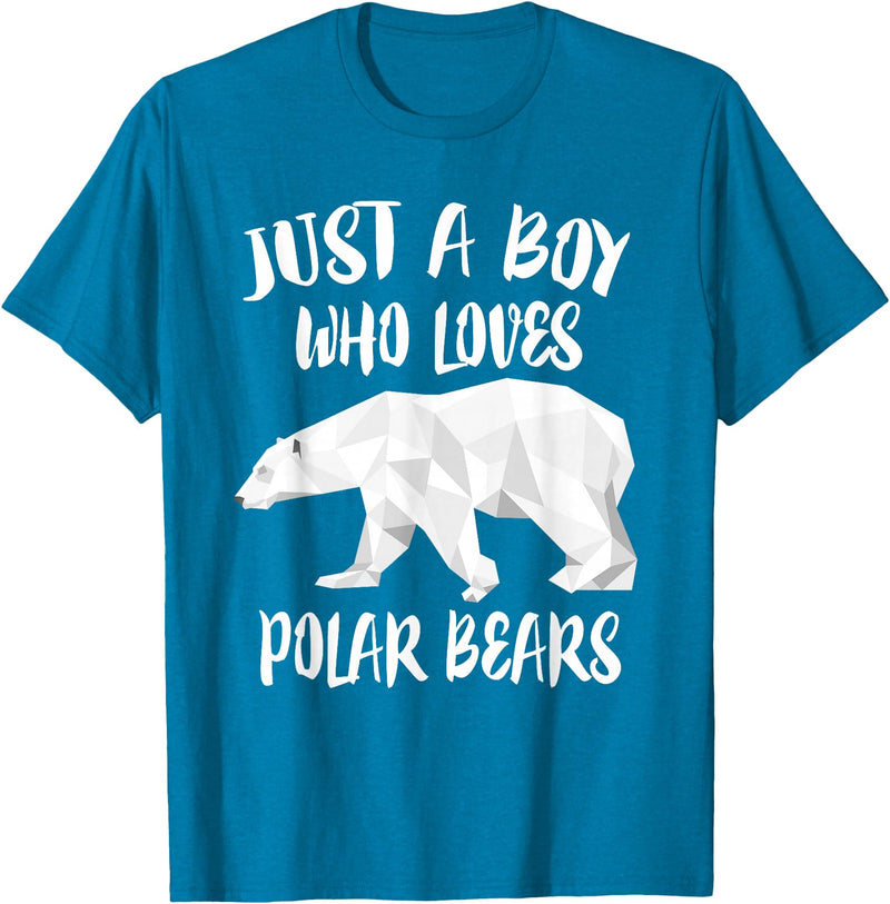 Polar Bear Lover Gift Just A Boy Who Loves Polar Bears T-Shirt Bear Lover Gift T-Shirt - Sapphire Blue