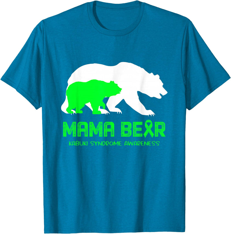 Kabuki Syndrome Awareness T-Shirt Mama Bear Kabuki Syndrome Awareness Shirt for Men and Women T-Shirt - Sapphire Blue