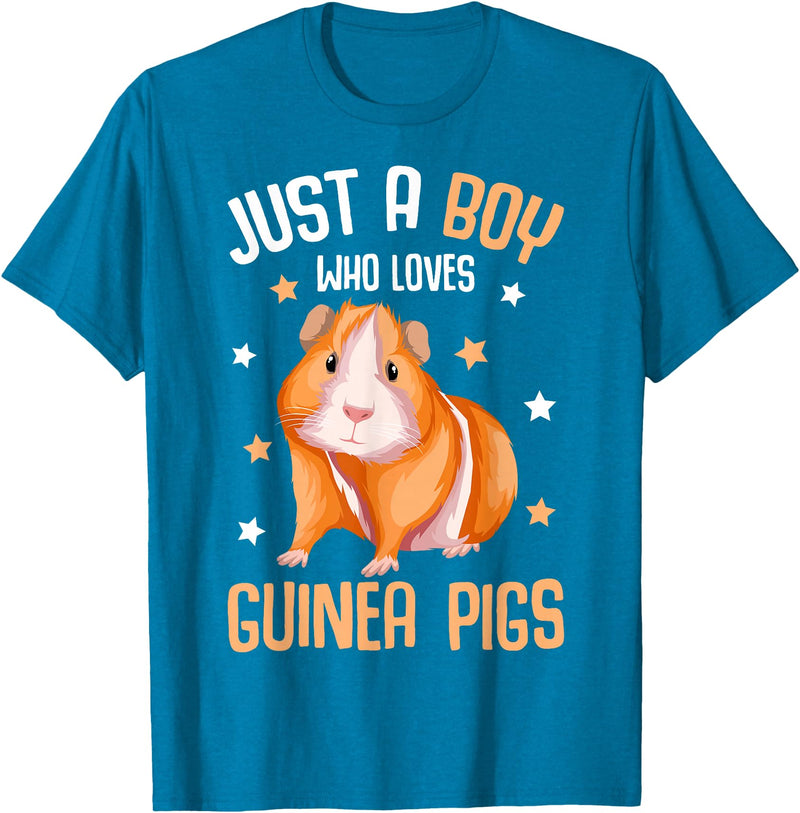 Guinea Pig Apparel & Gift Ideas Just a Boy who loves Guinea Pigs Kids Boys Guinea Pig T-Shirt - Sapphire Blue