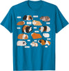Guinea pig breeds Shirt Shirt Costume Clothing Tee Guinea pig breeds Shirt Shirt Costume Clothing Accessories T-Shirt - Sapphire Blue