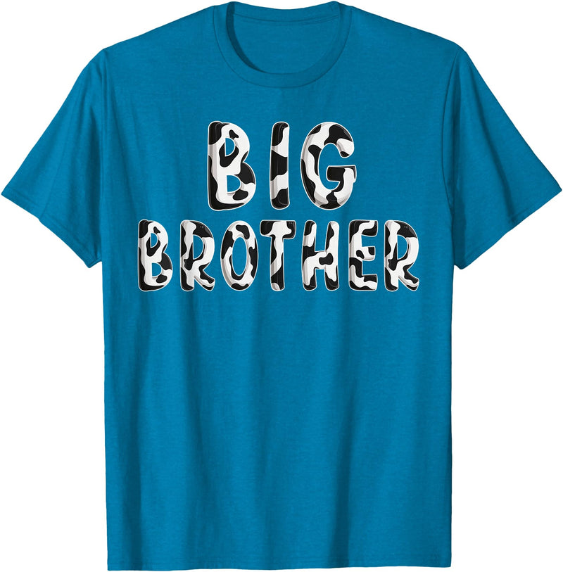 Cow Pattern Print Family Matching Birthday Shirts Cow Big Brother Birthday Family Matching Fathers Day Boy T-Shirt -