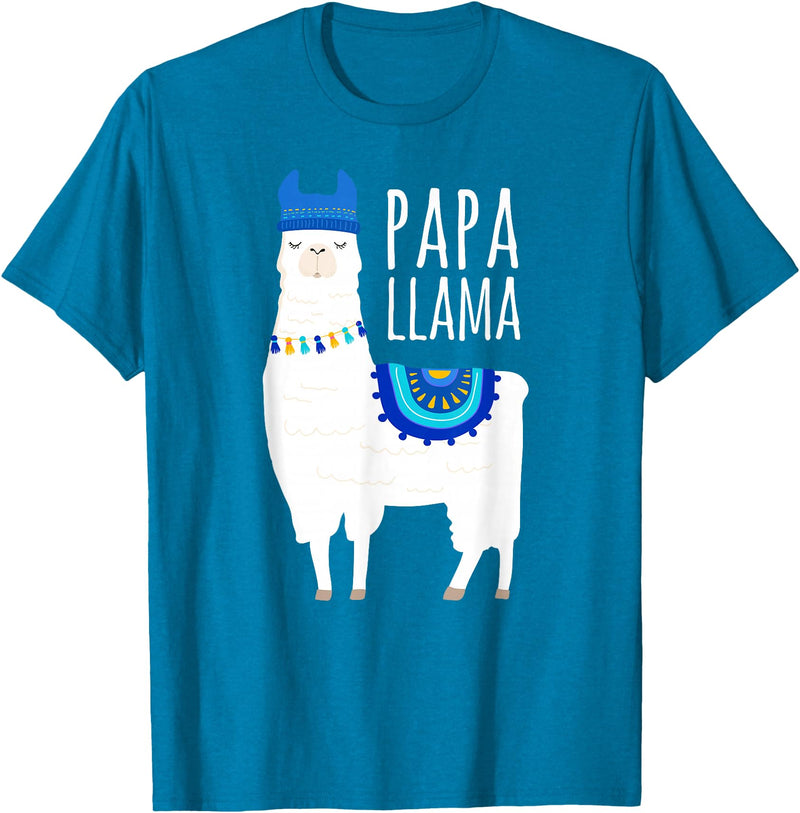 Mama Llama Lover Gifts by Memme Papa Llama T-Shirts for Men T-Shirt - Sapphire Blue