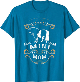 NIckerStickers Mini Mom | Trending Miniature Horse T-Shirt - Sapphire Blue