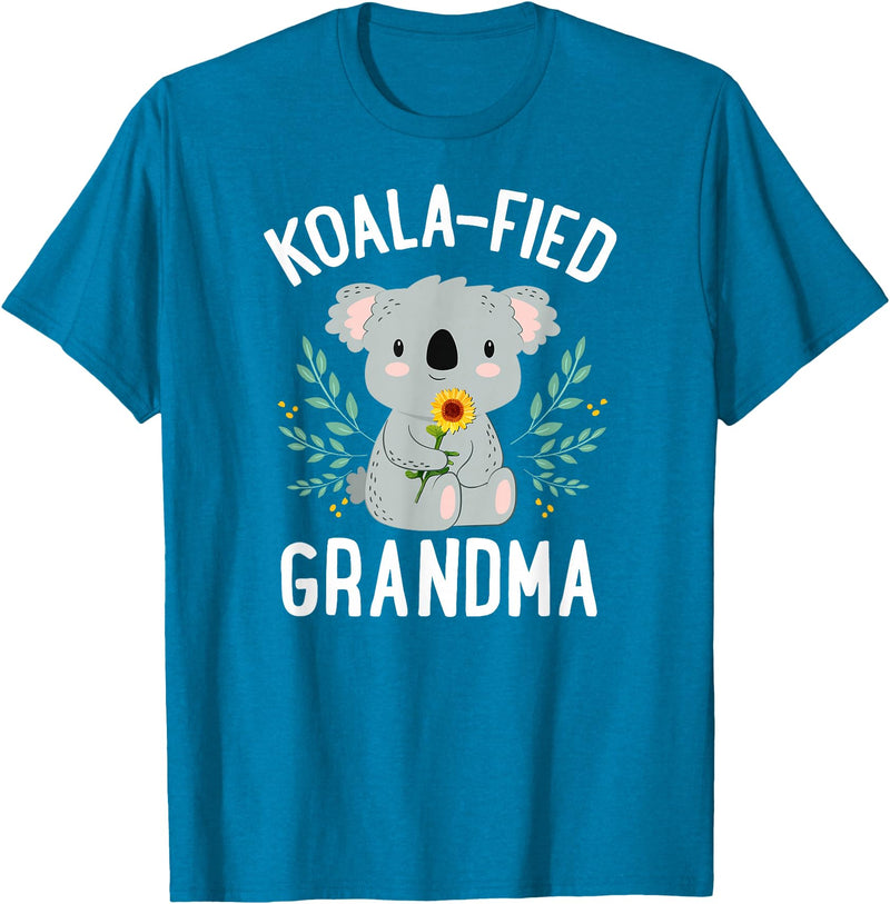 Mothers Day Stuff for Mom from Daughter or Son Koalafied Grandma Koala Bear Sunflower Floral Mothers Day T-Shirt - Sapphire Blue