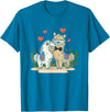 Llama Bride and Groom Wedding Matching Couple Llama Bride and Groom Wedding Art Matching Couple Loving T-Shirt - Sapphire Blue