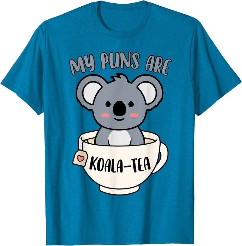Cute Shirts and Merch My Puns Are Koala Tea Funny Cute Koala Bear Animal Pun T-Shirt - Sapphire Blue