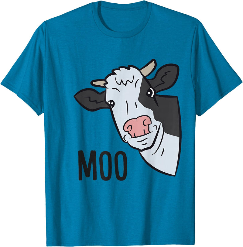 Cow Farm Animal Tees For Cow Lovers Cow Moo Farm Animal Funny Cow T-Shirt - Sapphire Blue