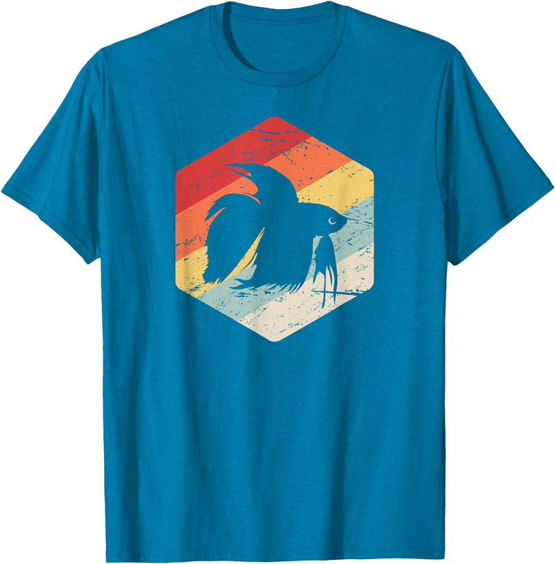 Cool Pet Beta Fish Gift Apparel Retro Vintage Freshwater Aquarium Betta Fish T-Shirt - Sapphire Blue