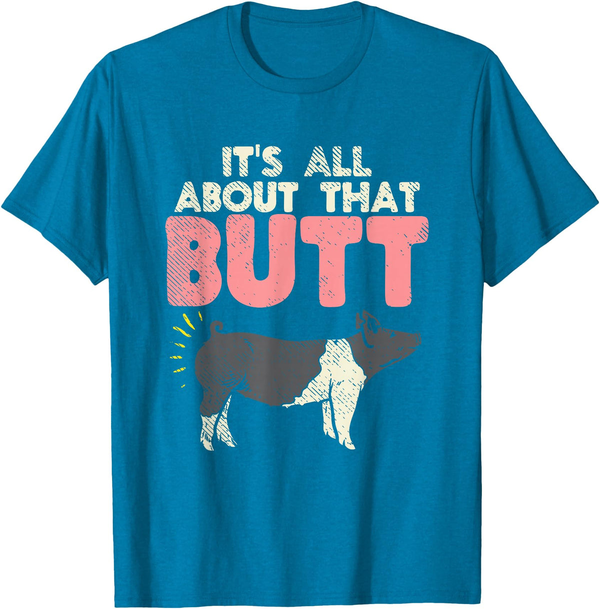 Funny Livestock Show Puns And More Pig Show, Livestock Show, British Saddleback T-Shirt - Sapphire Blue