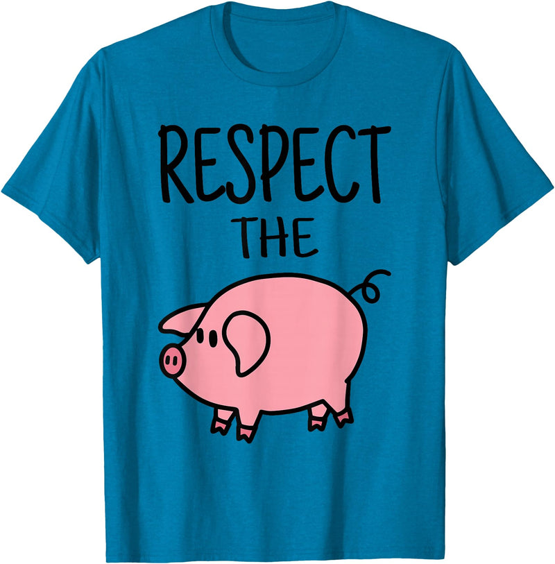 Pig Lover I Swine I Piggy I Children Pig Respect the Pig I Sweet Pig I Children T-Shirt - Sapphire Blue