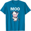 Moo Cow Funny Farmer Cow for Adults Kids Boys and Girls T-Shirt - Sapphire Blue
