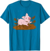 Pigs Mud Pig Playing in the Mud T-Shirt - Sapphire Blue