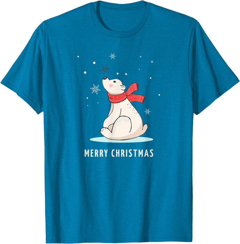 Sassy Southern Charm & Grace Cute Funny & Unique Christmas Polar Bear & Snow T-Shirt Gift T-Shirt - Sapphire Blue