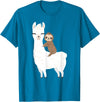 Sloth & Llama Animal Gifts Sloth Riding Llama Shirt Funny Birthday Gift for Boy, Girl T-Shirt - Sapphire Blue