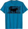Funny Red Angus Rancher Gift for Cattle Lover USA American Flag - America Cow Red Angus Rancher T-Shirt - Sapphire Blue