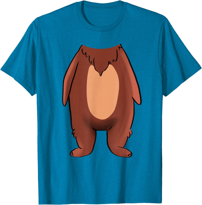The Easy Costume Idea Shop Bear Halloween Costume Shirt - Brown Grizzly Bear T-Shirt - Sapphire Blue