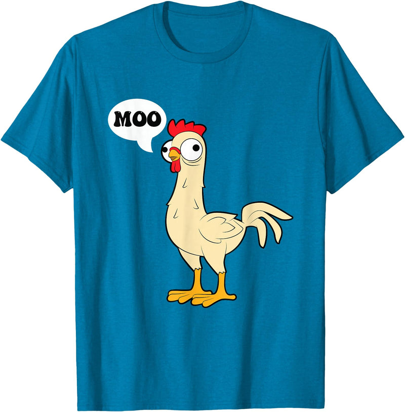 gift creative original father joke humor amusing Chicken - Hen - Fowl - Cow - Funny - Joke - dad Joke T-Shirt - Sapphire Blue