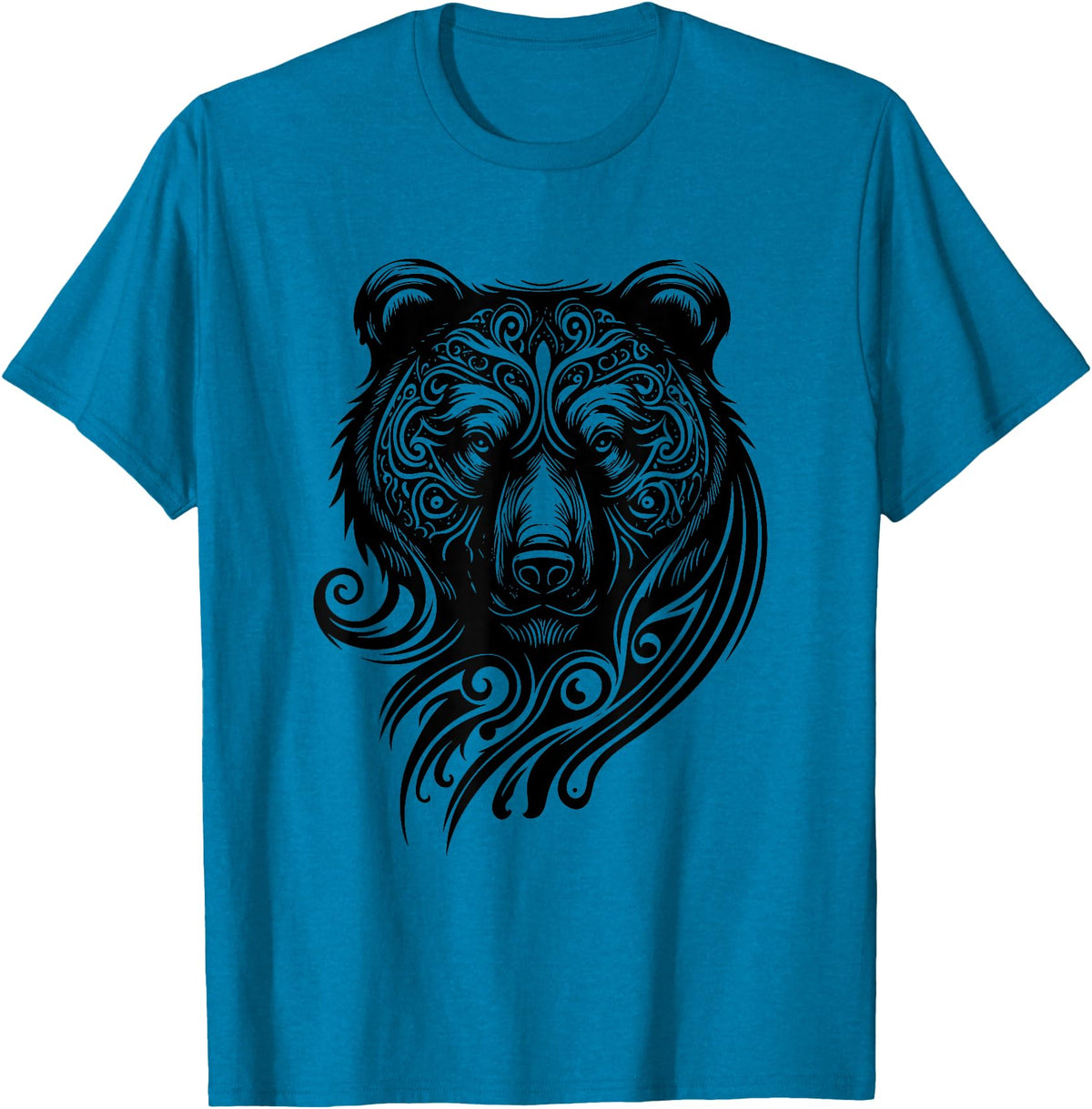 Best Tribal Tattoo Designs I Trends I Born for Art Bear Grizzly Nordic Indian Celtic Mythology Wild Animal Fan T-Shirt - Sapphire Blue