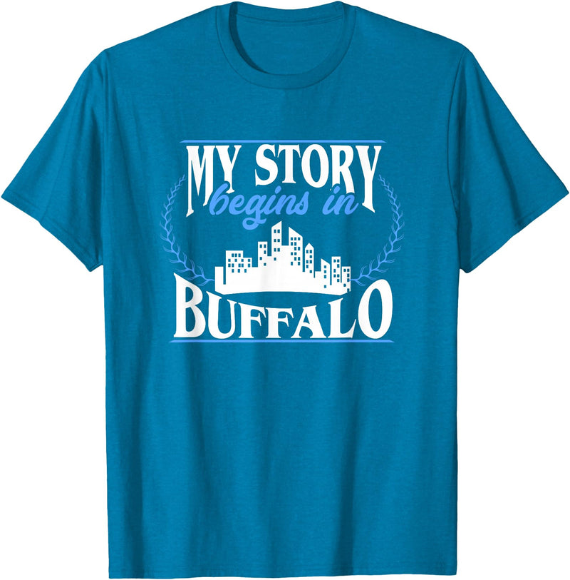 City Designs by Dennex Born in Buffalo T-Shirt - Sapphire Blue