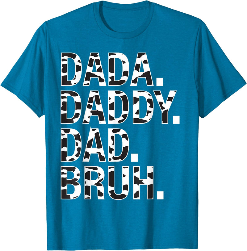 Highland Cow Dad Shirt Dad Cow Print Father's Day Dad Dada Daddy Bruh Papa Cow Daddy Love Cows Dad Cow Print T-Shirt -
