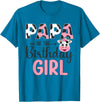 Cow Birthday Shirt For Family Men Women Cow Lover Papa of The Birthday Girl Farm Cow 1 St Birthday Girl T-Shirt - Sapphire