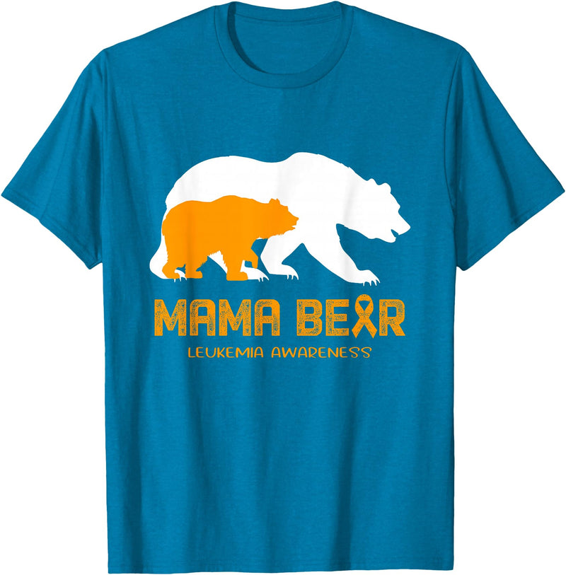 LEUKEMIA Awareness T-Shirt Mama Bear LEUKEMIA Awareness Shirt For Women Men T-Shirt - Sapphire Blue