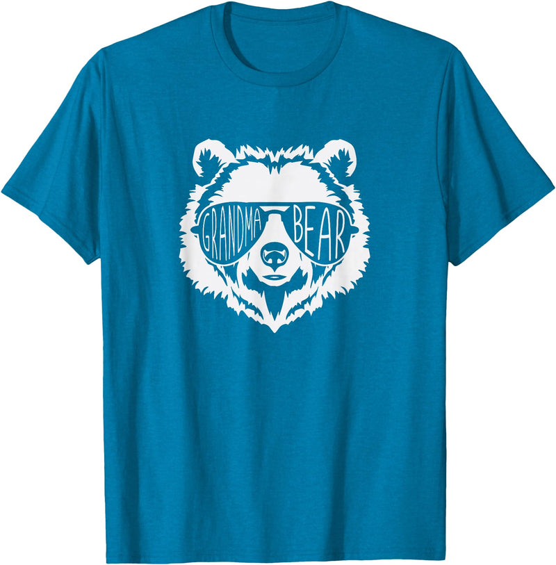 grandma Bear Family Apparel Grandma Bear Face with Sunglasses T-Shirt - Sapphire Blue