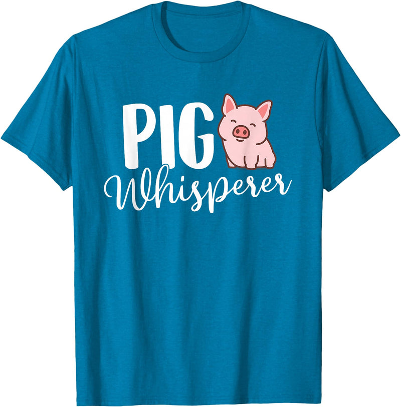 Funny Pig Lover Shirts Pig Whisperer - Pig Lover Pig Farming Piglet Farmer Farm T-Shirt Small - Sapphire Blue