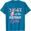 Vintage Retro Birthday Mamaw Of The Birthday Girl Farm Cow 1St Birthday Girl T-Shirt - Sapphire Blue