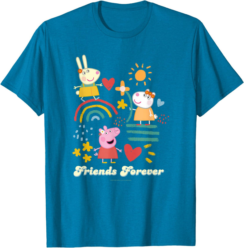 Peppa Pig Friends Forever Rebecca Rabbit & Suzy Sheep T-Shirt - Sapphire Blue