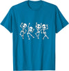 halloween costumes skeleton halloween dabbing and dancing tshirt T-Shirt - Sapphire Blue