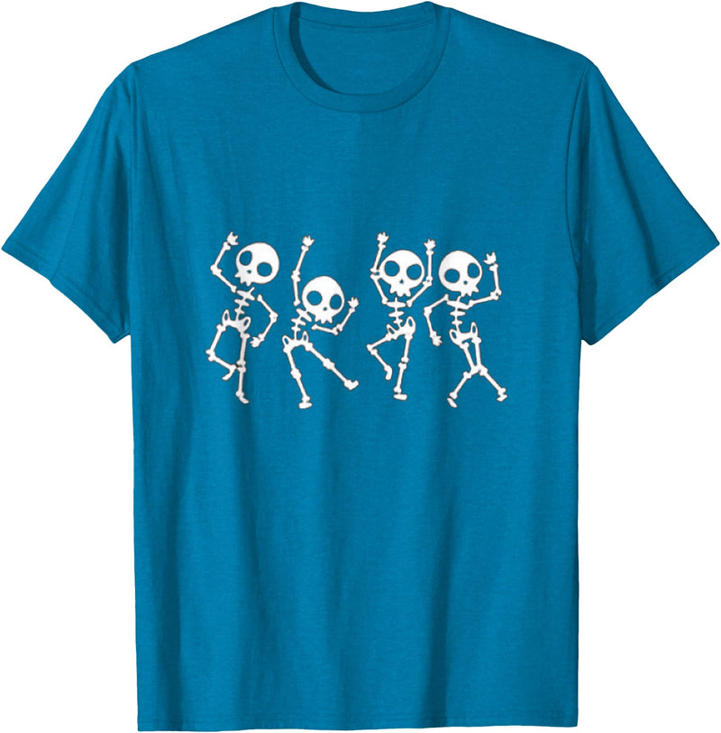 halloween costumes skeleton halloween dabbing and dancing tshirt T-Shirt - Sapphire Blue