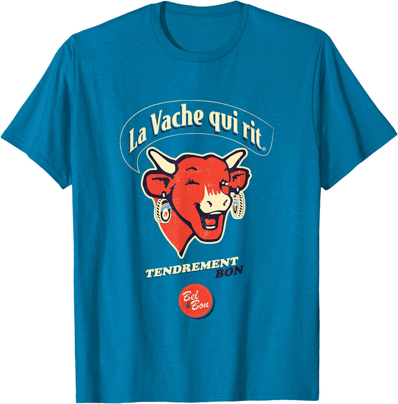 The Laughing Cow French Slogan T-Shirt - Sapphire Blue