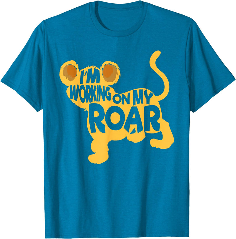 Lion Whisperer Wildlife Animal SteMi Apparel I'm Working On My Roar Lion Whisperer Safari Wildlife Animal T-Shirt - Sapphire Blue