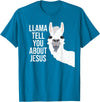 BDAZ Llama Tell You About Jesus Funny Christian Bible Gospel T-Shirt - Sapphire Blue