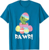 Easter Egg Hunter Dinosaur Dino Easter T-Rex Rabbit Bunny T-Shirt in Sapphire Blue