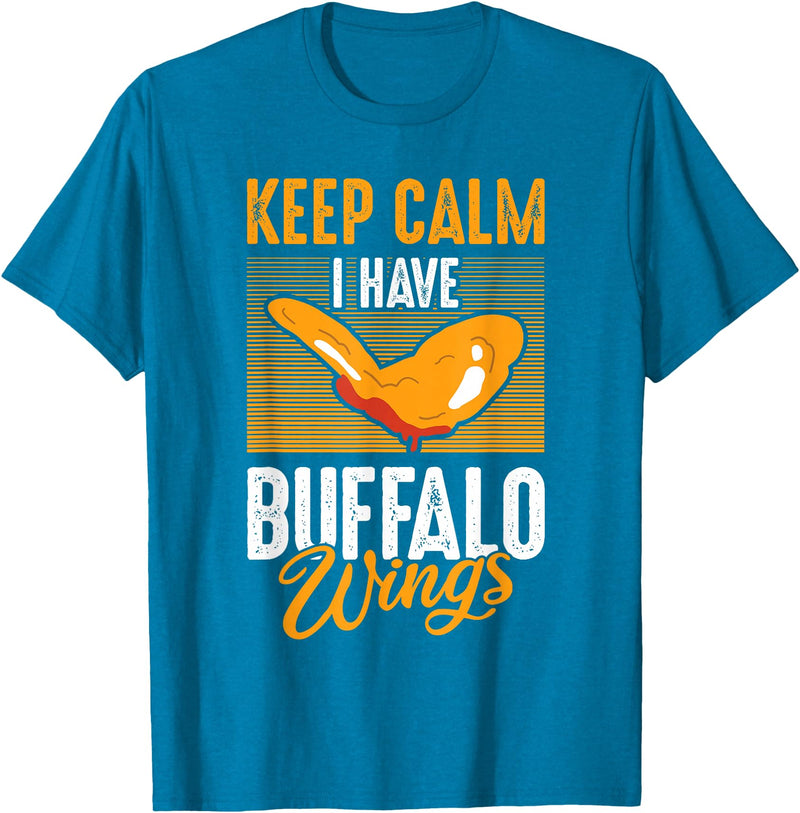 Buffalo Wings Fried Chicken Hot Wing Sauce T-Shirt - Sapphire Blue