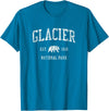 Jim Shorts Glacier National Park T-Shirt Vintage Sports Design Tee T-Shirt - Sapphire Blue