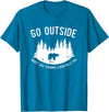 Explore Tees Go Outside Worst Case Scenario A Bear Kills You Explorer Tee T-Shirt - Sapphire Blue