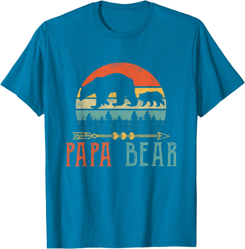 Father's Day Shirts Dad Gifts Papa Bear Daddy Funny Mens Fathers Day Gift-Idea T-Shirt - Sapphire Blue