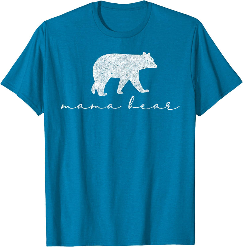 Mama Bear Shirt Cute White T-Shirt - Sapphire Blue