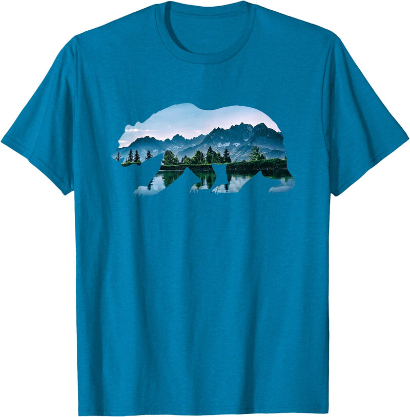 Retro National Park Shirts Bear Vintage National Park Bear Wildlife Mountains T-Shirt - Sapphire Blue