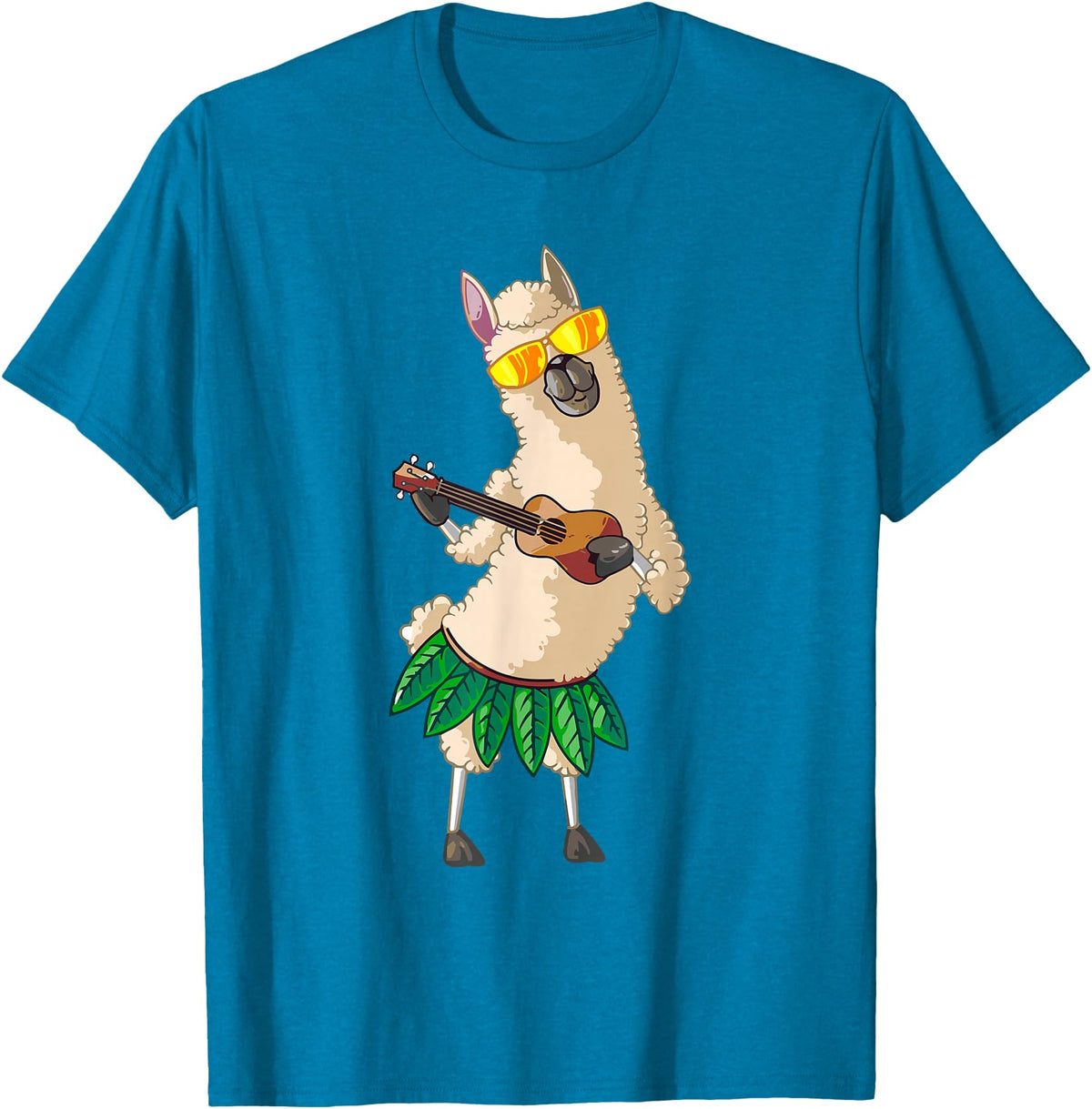 Llama Ukulele Luau TShirt Cute Gifts Llama Ukulele Luau Cute Funny Cool Hawaii Alpaca Gift T-Shirt - Sapphire Blue
