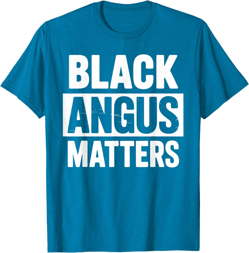 Black Angus Gift Cattle Farm Accessories & Stuff Best Black Angus Art for Men Women Beef Cattle Rancher T-Shirt - Sapphire