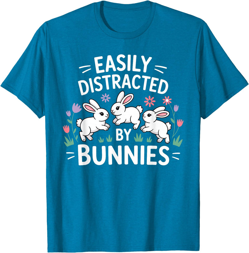 Bunny Design for Men Women Kids Rabbit Hare Bunny Lover T-Shirt in Sapphire Blue