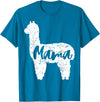 Happy Mothers Day Shirt Cute Gift Ideas Cute Proud Mama Llama Alpaca Happy Mothers Day Gift Shirt T-Shirt - Sapphire Blue
