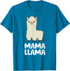 Llama Mama And Llama Papa Gifts Women Llama Mom Mama Llama T-Shirt - Sapphire Blue