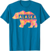Proud Alaskan Bear Art Alaska State Pride Proud Alaskan Pink Grizzly Bear T-Shirt - Sapphire Blue