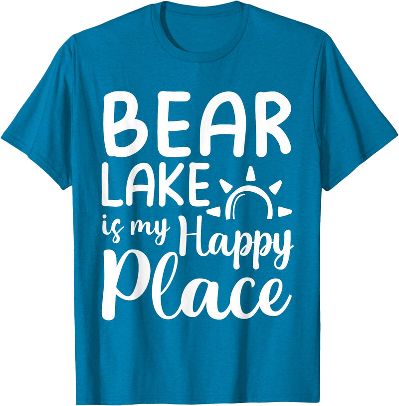 Lake Gifts & Accessories Bear Lake Is My Happy Place - Camping Nature Outdoor Lake T-Shirt - Sapphire Blue