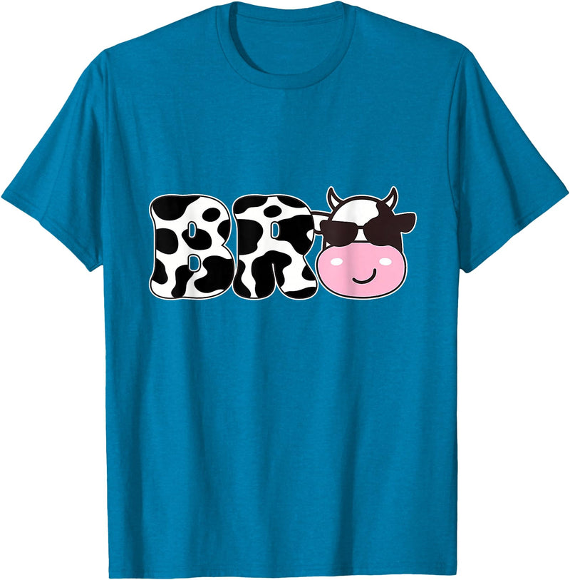 Brother Of The Birthday Girl Cow Family Party Deco Bro of The Birthday Girl Farm Cow Themed Family Matching T-Shirt -